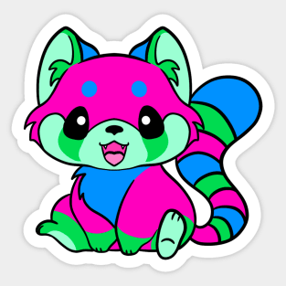 Polysexual Pride Red Panda Sticker